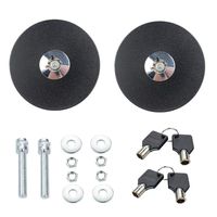 DEWHEL Universal Round JDM Mount Bonnet Hood Lock Pins Kit w/Key Color Black
