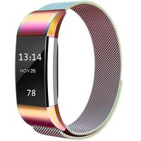 LNOOIU Replacement Bands Compatible with Fitbit Charge 2, Stainless Steel Bands Adjustable Accessory Wristband for Charge 2 Bracelet Women Men Girls Boys - Colorful Small