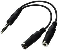 Ampridge GA101 Jam Cable Dual Guitar Adapter 1/4" Stereo Instrument Cable