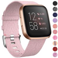 NANW Bands Compatible with Fitbit Versa/Versa 2, Versa Lite Edition Bands Small Large, Woven Fabric Accessories Strap Wristband Replacement Women Men Compatible with Fitbit Versa 2 Smartwatch
