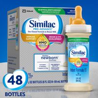 Similac Pro-Advance Infant Formula with 2'-fl Human Milk oligosaccharide (hmo) for Immune Support, Ready to Drink Bottles, 2 Fl Oz (48Count)