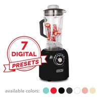 Dash Chef Series 64 oz Blender with Stainless Steel Blades + Digital Display for Coffee Drinks, Frozen Cocktails, Smoothies, Soup, Fondue & More - Black