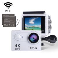 YELIN Action Camera 4K WiFi Waterproof Sport Camera HD 12MP Camcorder 170 Degree Lens with 2-inch LCD Screen 2 Rechargeable Li-ion Batteries Mounting Accessory Kits (Silver)