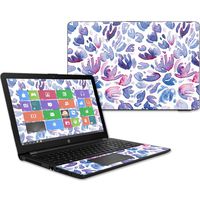 MightySkins Skin Compatible with HP 15t Laptop 15.6" (2017) - Blue Petals | Protective, Durable, and Unique Vinyl Decal wrap Cover | Easy to Apply, Remove, and Change Styles | Made in The USA