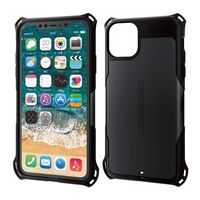 ELECOM-Japan Brand- Zero Shock Case & Film/Compatible with iPhone 11 Pro Max/Film Included/Full Protection/Bumper/Black PM-A19DZEROBK