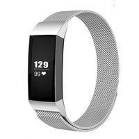 LNOOIU Metal Replacement Bands Compatible with Fitbit Charge 3, Stainless Steel Bands Adjustable Accessory Wristband for Charge 3 Bracelet Women Men Girls Boys(Silver Large)