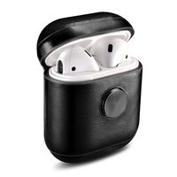 Fingertip Gyro Toy,taStone Retro Leather AirPods Case with Fingertip Gyro Business Bluetooth Headset Storage Box Portable Shockproof Cover Bluetooth Earphone Set for for Apple Airpods 2 & 1,Black