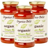 Organico Bello - Organic Gourmet Pasta Sauce - Tomato Basil - 24oz (Pack of 3) - Non GMO, Whole 30 Approved, Gluten Free