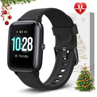 LETSCOM Smart Watch Fitness Tracker Heart Rate Monitor Step Calorie Counter Sleep Monitor Music Control IP68 1.3" Color Touch Screen Activity Tracking Pedometer for Women Men Kids
