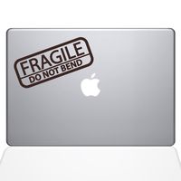 The Decal Guru Fragile Sticker MacBook Decal Vinyl Sticker - 13" MacBook Air - Brown (1064-MAC-13A-BRO)