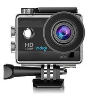 Indigi ActionCAM-BK08 HD Recording Accessories Included, WiFi Enabled, 4K Sports & Action Video Camera, 1.5", Black