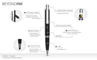Beyond Ink- 5 in one Multifunctional Luxury Smart Pen, iOS Charger, 16GB Flash Drive & Stylus Tip (iOS White)