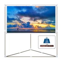 Cloud Mountain Portable Projector Screen with Stand, 100 inch 16:9 Outdoor & Indoor Triangle Projector Screen, Wrinkle-Free Projection Screen with Aluminum Bar, for Home Cinema, Theater, Event, Office