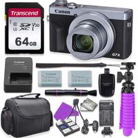 Canon PowerShot G7 X Mark III Digital Camera (Silver) with 64GB U3 SD Memory Card + Replacement Battery + Accessory Bundle