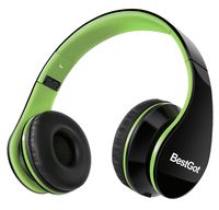 Headphones for Kids Adults with Microphone Volume Control with Cloth Bag and Removable Audio Cable Black&Green