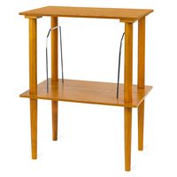 Victrola Wooden Stand for Wooden Music Centers with Record Holder Shelf, Oak