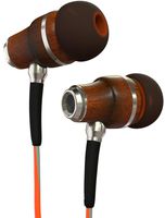 Symphonized NRG 3.0 Earbuds Headphones, Wood in-Ear Noise-isolating Earphones, Balanced Bass Driven Sound with Mic & Volume Control (Fiery Orange & Hazy Gray)