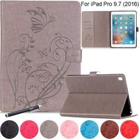 iPad Pro 9.7 Case, Newshine PU Leather Magnetic Closure Smart Flip Stand Wallet Cover with Card Slots Auto Wake Up/Sleep for Apple iPad Pro 9.7 (2016 Release) - Gray