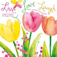 Graphique Live Love Laugh Wall Calendar, 16-Month 2019 Wall Calendar with Colorful Floral Illustrations by Betsey Cavalla, 3 Languages & Major Holidays, 2019 Calendar, 12" x 12"