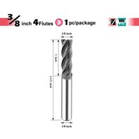 SPEED TIGER ISE Carbide Square End Mill - Micro Grain Carbide End Mill for Alloy Steels/Hardened Steels - AlTiBN Coating - 4 Flute - ISE3/8"4T (1 Piece, 3/8")