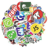 Programming Stickers for Developer 100 Pcs Pack Cool Laptop Vinyl Waterproof Sticker Skateboard Pad MacBook Car Snowboard Bicycle Luggage Decal