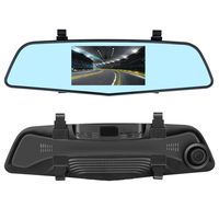 Upgraded - EHOOM Mirror Dash Camera A2, Front View HD Mirror Camera, 4.3" Touch Screen, 4-Lane 140° Wide-Angle View Lens, Car DVR with G-Sensor, Loop Recording, Parking Monitor, Night Vision
