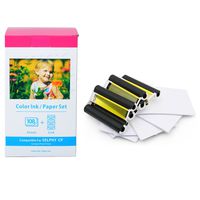GREENCYCLE 1 Pack Compatible KP-108IN Ink Paper Set 3 Color Ink Cassette and 108 Sheets 4 x 6 Paper Glossy For SELPHY CP1300 CP1200 CP910 CP900 CP760 CP770 CP780 CP800 Wireless Compact Photo Printer
