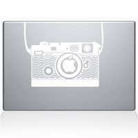 The Decal Guru 2082-MAC-11A-W Vintage Camera Decal Vinyl Sticker, White, 11" MacBook Air