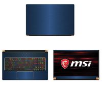 Decalrus - Protective Decal for MSI GS75 Stealth (17.3" Screen) Laptop Blue Texture Brushed Aluminum Skin case Cover wrap BAmsiGS75_17Blue