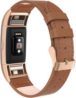 SWEES Bands Compatible for Fitbit Charge 2 Leather Small (5.6" - 7.5"), Genuine Leather Replacement Wristband Metal Connectors Women, Black, Beige, Brown, Grey, Rose Gold, Blue