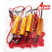 Yorkim 50W 6ohm Load Resistors, LED Resistor for Turn Signal 3157/7443/1157 - Fix LED Bulb Fast Hyper Flash, Turn Signal Blink and Error Message - Pack of 4