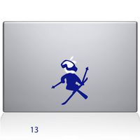 The Decal Guru Skiing Decal Apple Decal Vinyl Sticker, 15" MacBook Pro (2015 & Older Models), Dark Blue (1636-MAC-15P-DB)