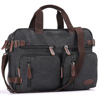 Laptop Bag, Vintage Hybrid Backpack Messenger Bag/Convertible Briefcase Backpack Satchel Men Women