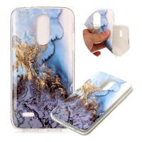 Marble Patterns Design Cover for LG K4 2017, MOIKY Slim Soft Skin Touch Protective in TPU Bumper Gel Case Anti-Scratch Shock Resistant Shell for LG K4 2017 - Blue