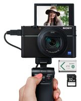 Sony Video Creator Kit (RX100VI 24-200mm F2.8-4.5 ZEISS zoom lens) with VCTSGR1 shooting grip, extra battery, and 32GB SD card