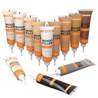 NADAMOO Wood Filler Furniture Repair Kit Wood Scratch Repair Furniture Touch Up Kit Cover Surface Scratch for Wooden Floor Table Door Cabinet Veneer, 12 Light Color Kit Black White Gray Oak Maple