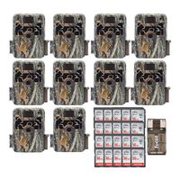 Browning Trail Cameras Ten Dark Ops Extreme 16MP Game Cameras with Twenty 16GB Cards and Focus USB Card Reader
