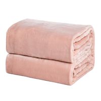 Bedsure Flannel Fleece Blanket Queen Size (90 x90 inch),Dusty Pink - Lightweight Blanket for Sofa, Couch, Bed, Camping, Travel - Super Soft Cozy Microfiber Blanket
