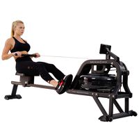Sunny Health & Fitness Water Rowing Machine Rower w/LCD Monitor - Obsidian SF-RW5713