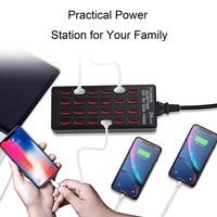 24 Ports 100W (20 A) USB Charging Station, Family-Sized Desktop USB Rapid Charger, Multiple USB Desktop Charger for Hotel School Shop mall(UL Certified)
