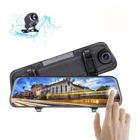 Mirror Dash Cam Backup Camera,10 Inch Full Touch Screen Stream Media 1080P Dual Lens, Super Night Vision, Parking Monitor, 170°Wide Angle Full HD Rear View Camera