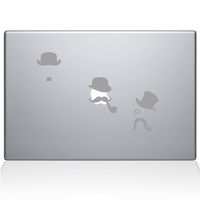 The Decal Guru 2040-MAC-13A-S Mustache Disguises Decal Vinyl Sticker, Silver, 13" MacBook Air