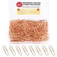 Rose Gold Paper Clips 200 pcs Smooth Finish Steel Wire Paperclips 28mm Medium Size for Document Organizing and Classifying Office Supplies (28mm Rose Gold)