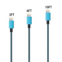 iPhone Charger Cable 3FT 6FT 10FT 3Pack MFI Certified Charging Cable USB Syncing Data and Nylon Braided Cord Charger Compatible iPhone XR XS X 11 10 8 Plus 7 Plus 6s Plus 6 Plus 5s 5 SE iPad iPod Pro
