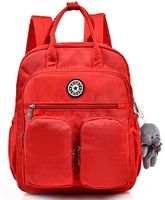 Scioltoo Cute Backpack Student Bag Nylon Lightweight Outdoor Computer Travel Bag Handbag For Travel Casual Mini Backpack Red A-Red
