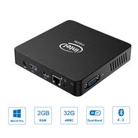 Z83-W Mini PC Support Windows 10 Pro Intel Z8350 Fanless Mini Computer 2GB RAM/ 32GB eMMC, HD Graphics, 1000M LAN, Dual Band WiFi, BT4.2, HDMI&VGA Port, Auto Power On