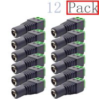 12 Pack Female DC Power Cable Jack Adapter Connector Plug Led Strip DIY CCTV Camera System