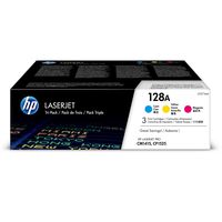 HP 128A | CE321A, CE322A, CE323A | 3 Toner Cartridges | Cyan, Yellow, Magenta