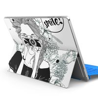 igsticker Ultra Thin Premium Protective Back Stickers Skins Universal Tablet Decal Cover for Microsoft Surface Pro 4/ Pro 2017/ Pro 6(2018) 011936 Illustration　Monotone　Camera