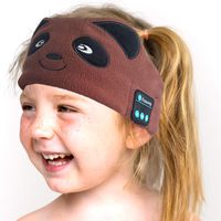 Kids Headphones,Bluetooth 5.0 Sleeping Eye Mask,Bear Wireless Hands-Free Call Soft Headband with Ultra-Thin Speakers and Mic Earphones for Girls & Boys, School,Home,Travel